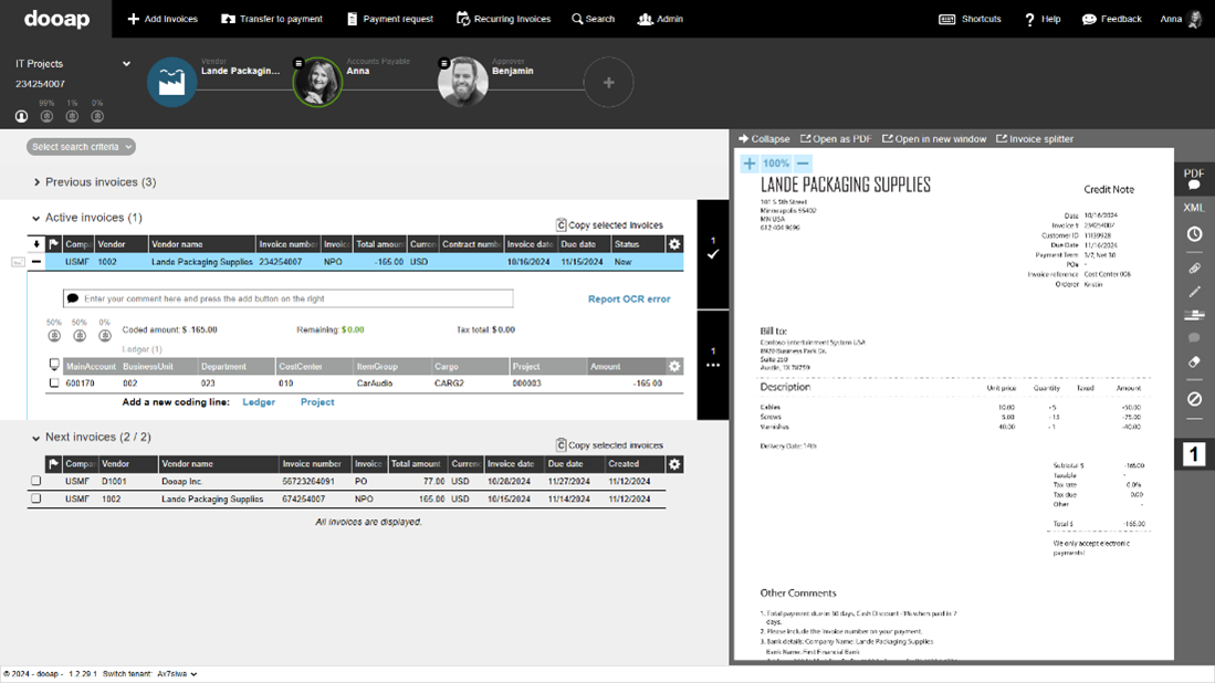 Image of Dooap interface - It provides all the information and functions you need in one single view