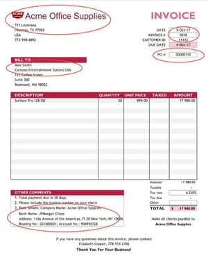 sample invoice