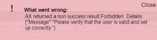 Error: &ldquo;AX Returned a Non-Success Result Forbidden&rdquo;